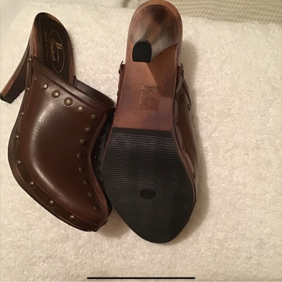 Studded Leather Heeled Clogs - Picture 3 of 11